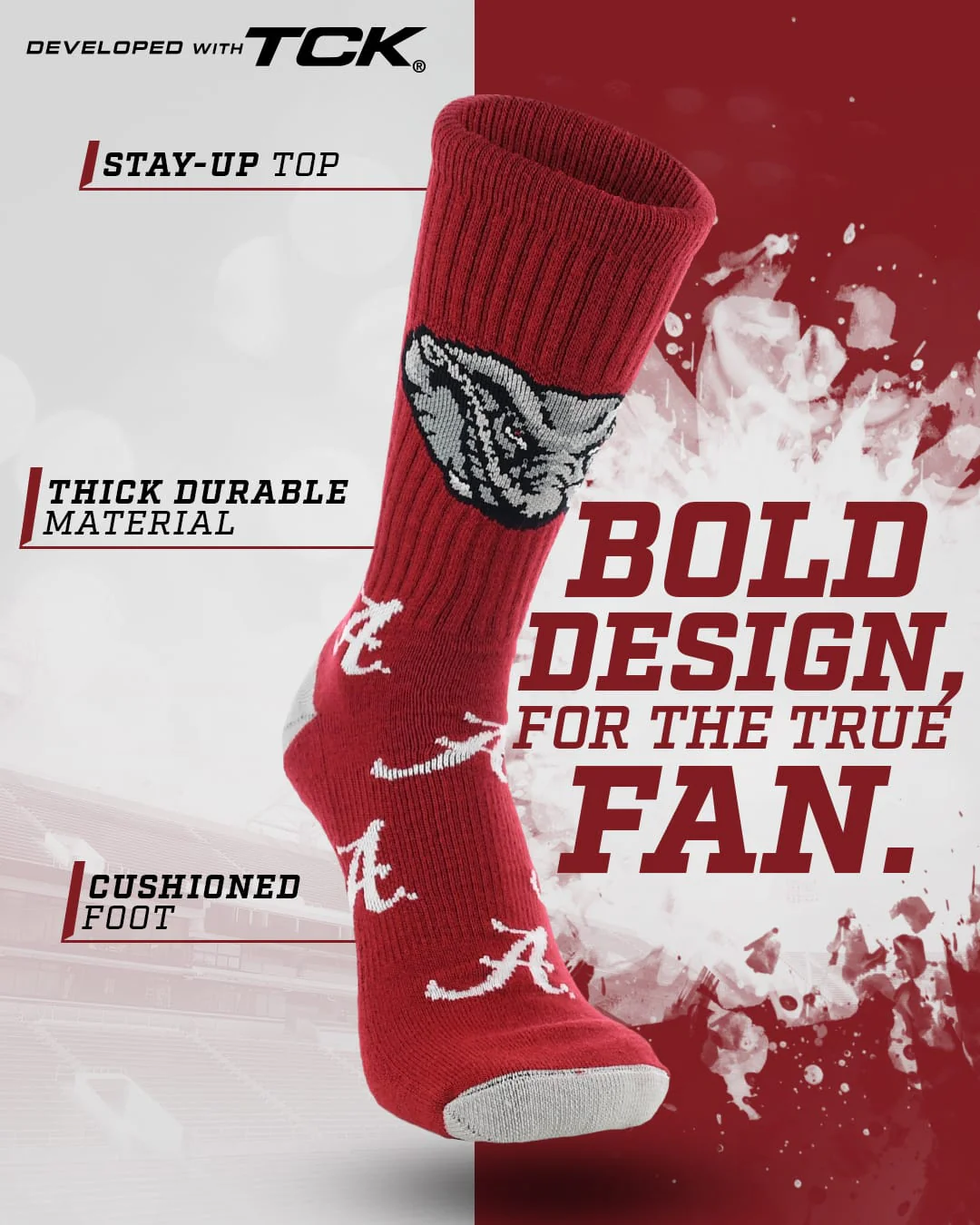 Alabama Crimson Tide Mayhem Crew Socks - Image 2