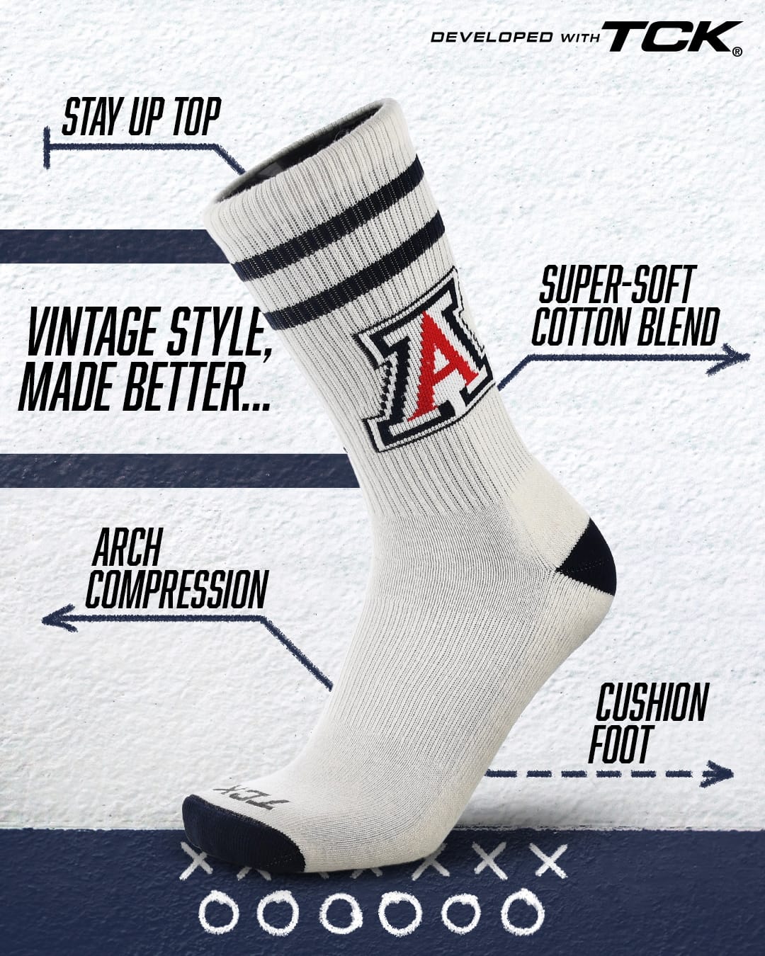 Arizona Wildcats Socks NCAA Socks For Men and Womens Soft Cotton Sock - Image 2