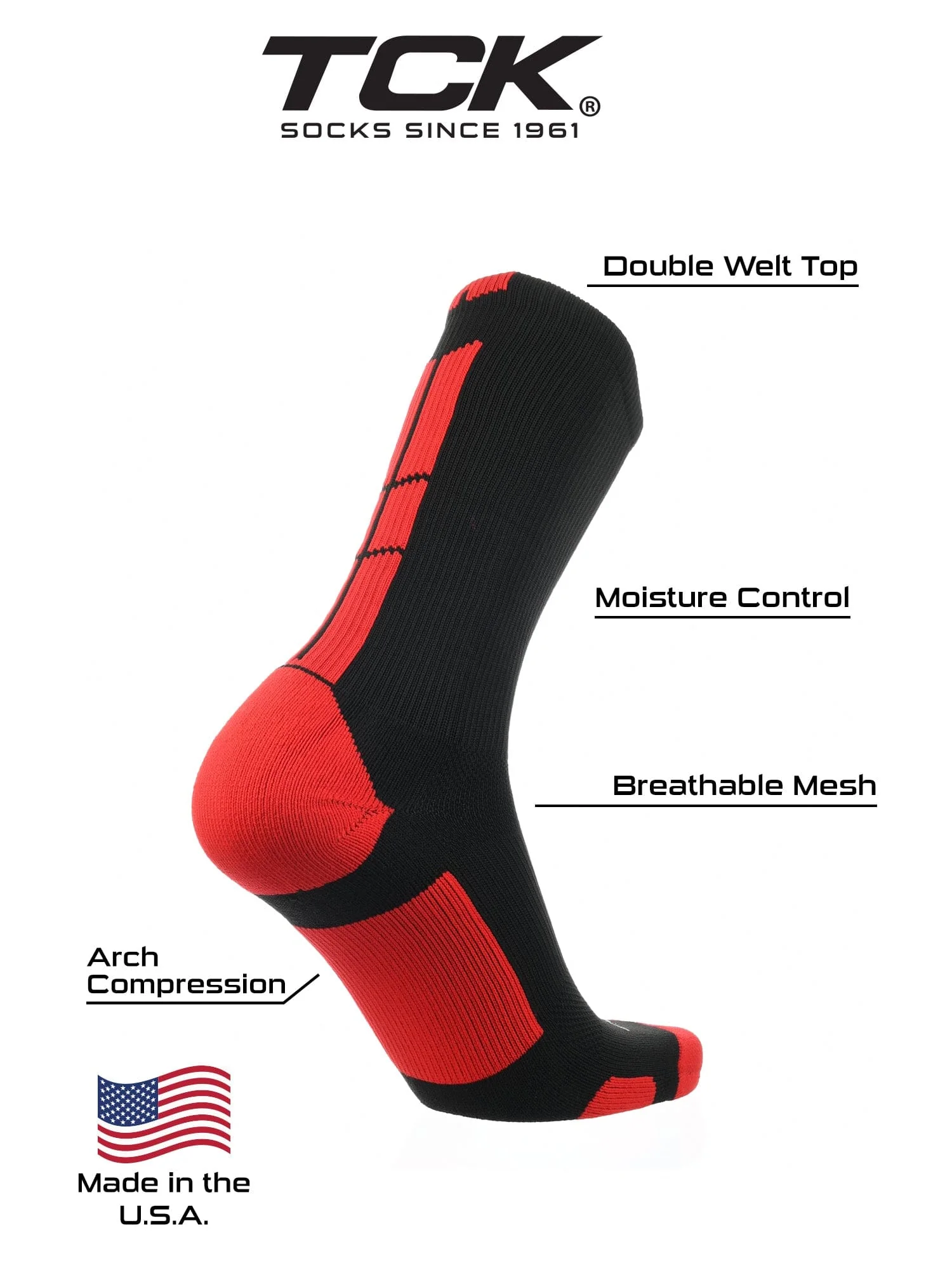 Baseline 3.0 Athletic Crew Socks Adult Sizes Team Colors - Image 3