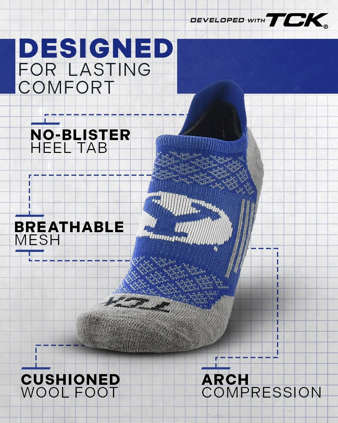 BYU Cougars No Show Tour Socks - Image 2