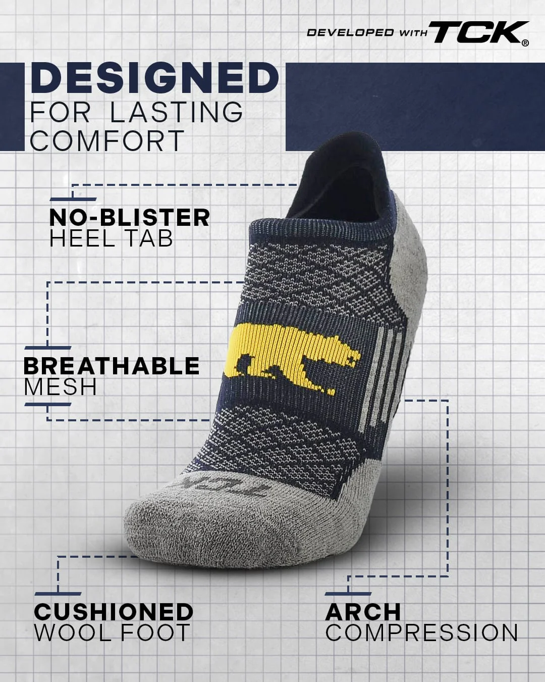 California Golden Bears No Show Tour Socks - Image 2