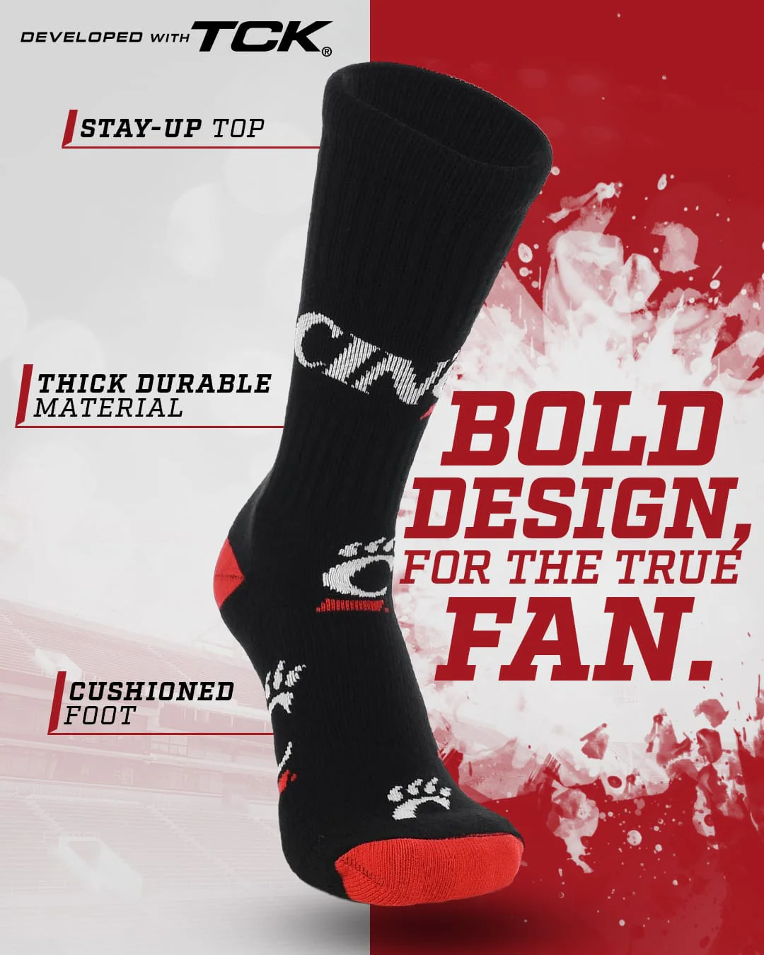 Cincinnati Bearcats Mayhem Crew Socks - Image 2