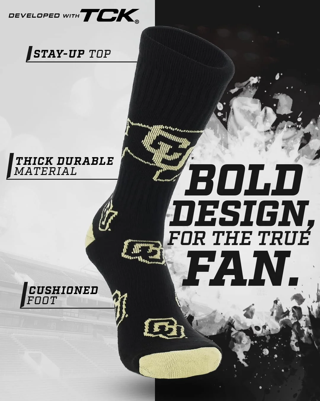 Colorado Buffaloes Mayhem Crew Socks - Image 2