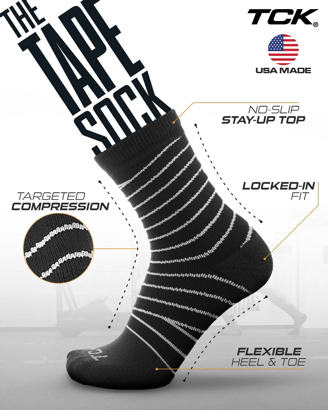 Compression Tape Sock - Ankle Support for Basketball & Football | Boost Circulation & Reduce Pain - Image 9