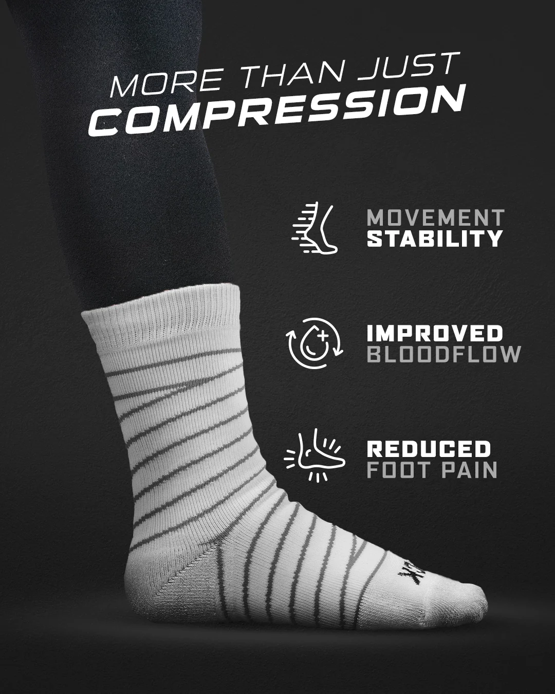 Custom Logo Tape Sock (20-30 mmHg Ankle Compression) - Image 3