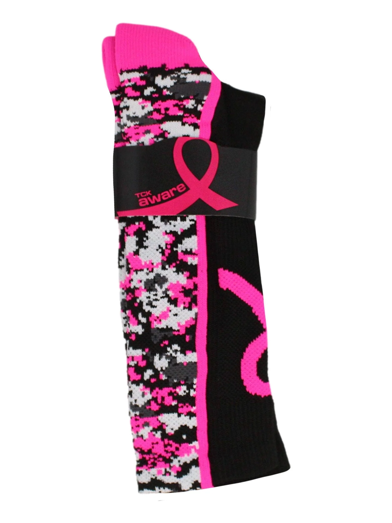 Pink Awarness Sports Socks Digital Camo Crew - Image 3