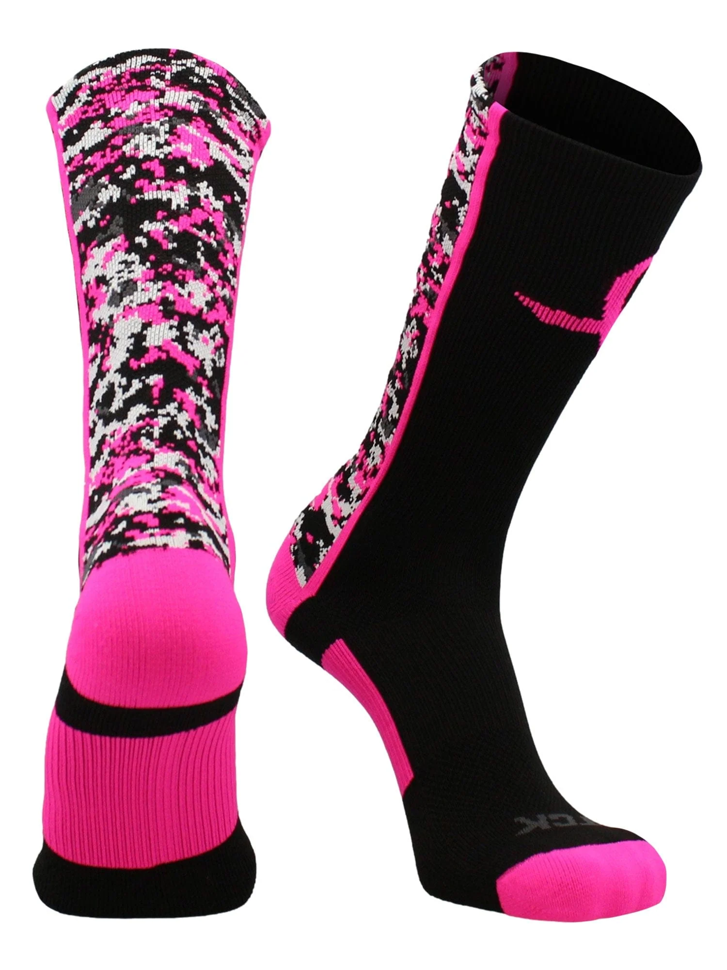 Pink Awarness Sports Socks Digital Camo Crew - Image 7