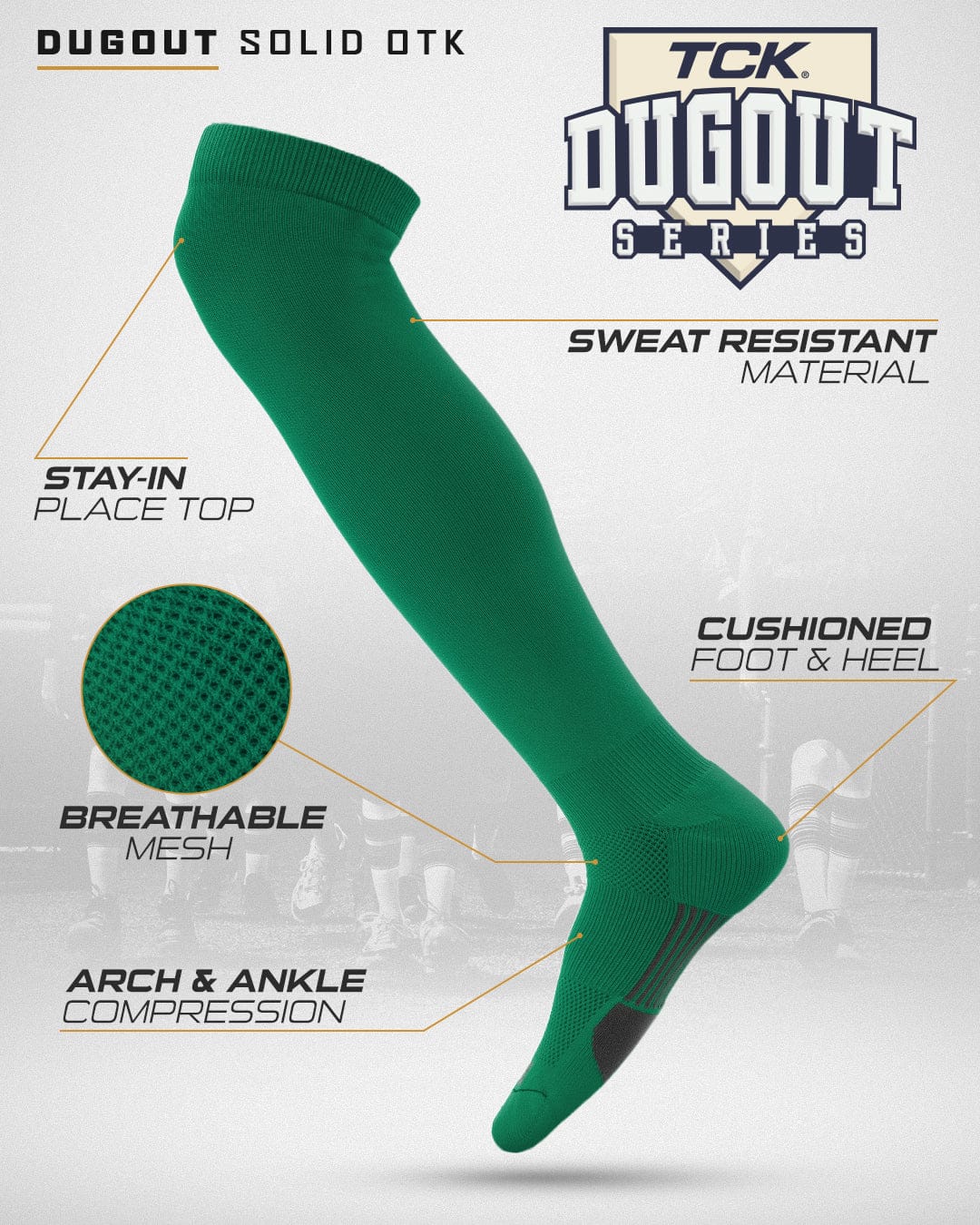 Dugout Over the Knee Baseball Socks | Elite Athletic Sock - Image 11