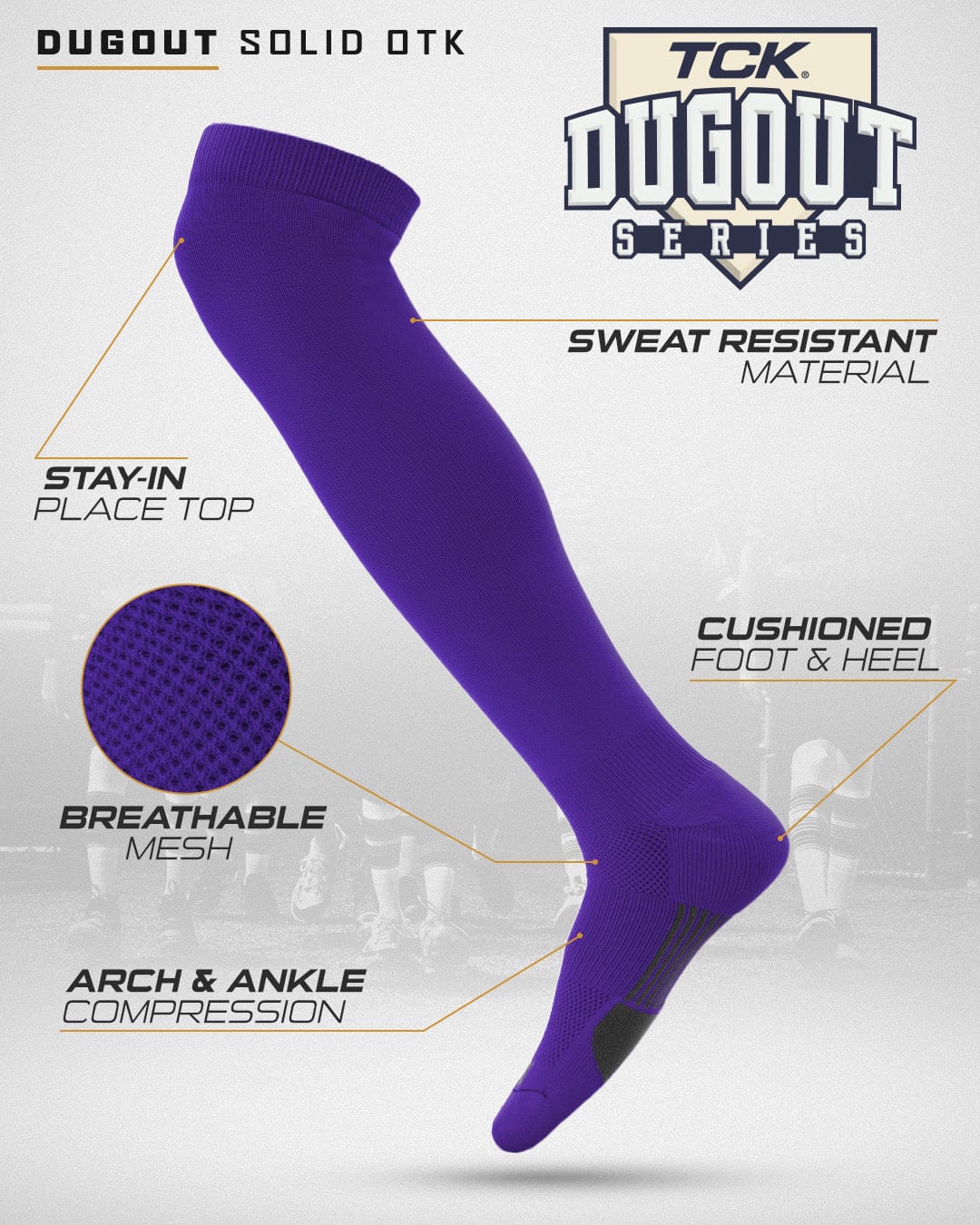 Dugout Over the Knee Baseball Socks | Elite Athletic Sock - Image 14