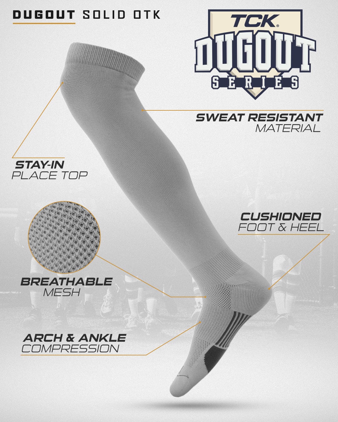 Dugout Over the Knee Baseball Socks | Elite Athletic Sock - Image 20