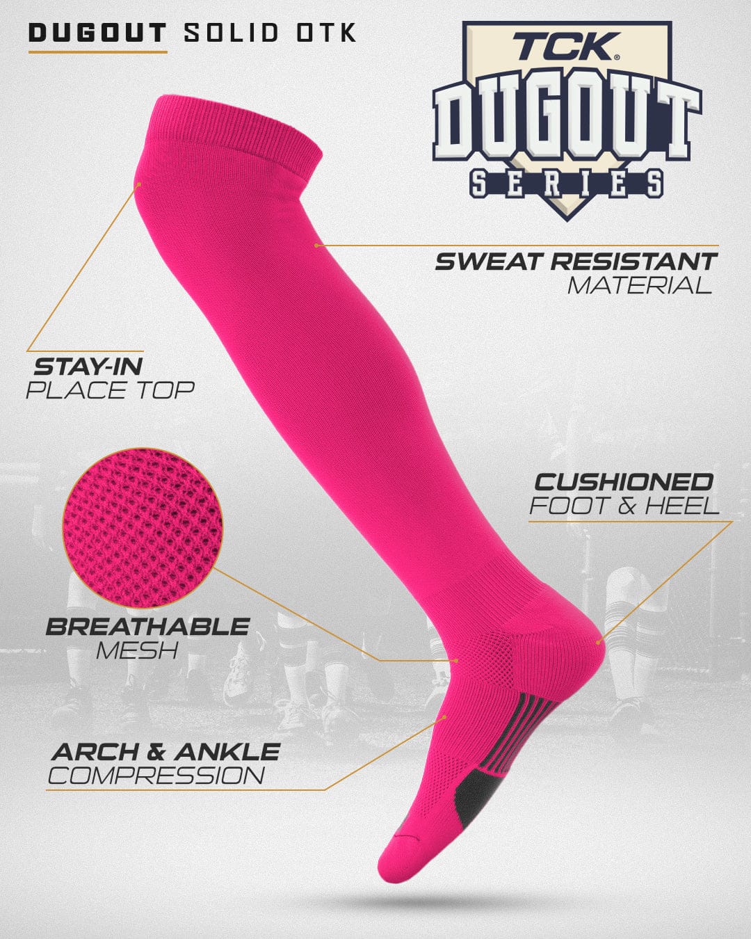 Dugout Over the Knee Baseball Socks | Elite Athletic Sock - Image 23