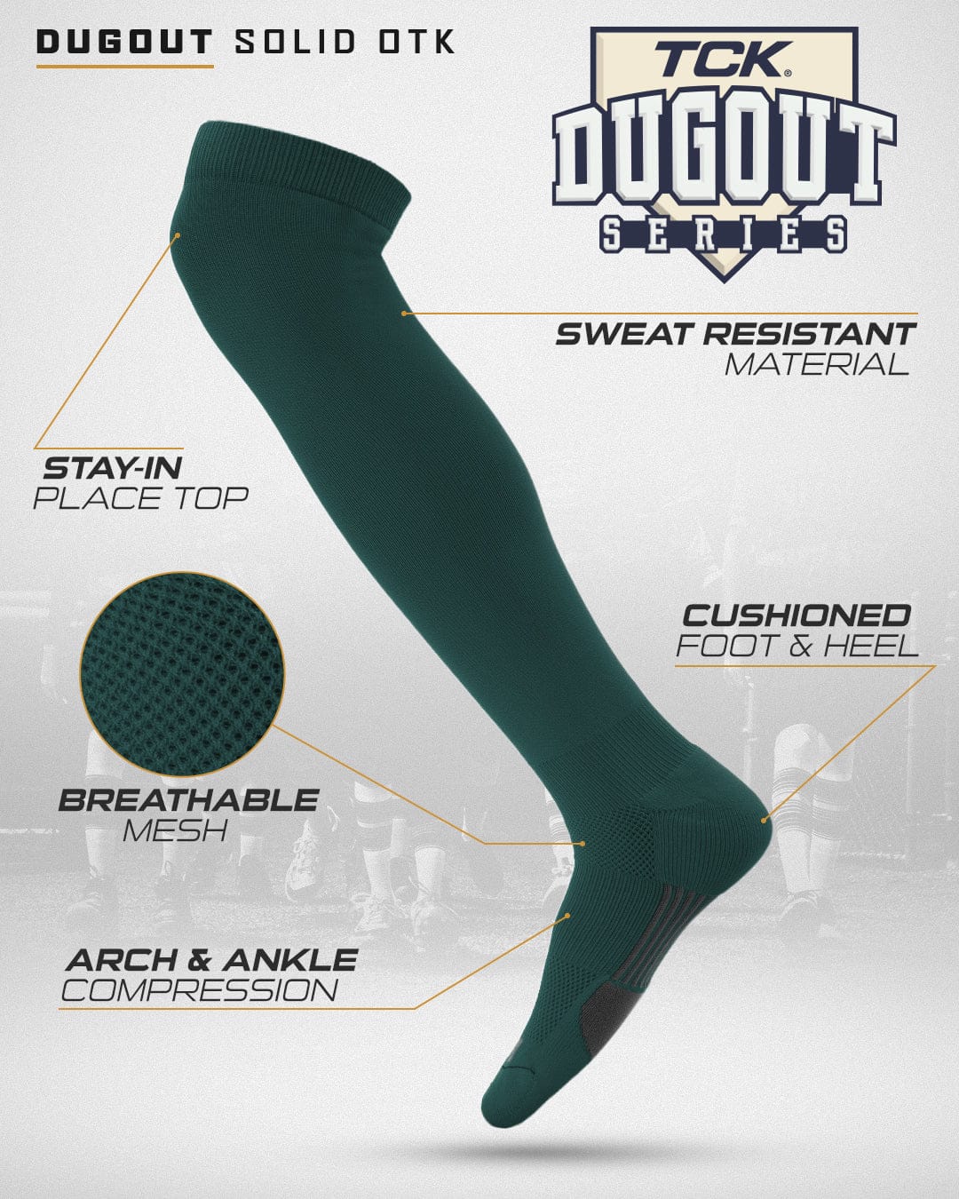 Dugout Over the Knee Baseball Socks | Elite Athletic Sock - Image 31