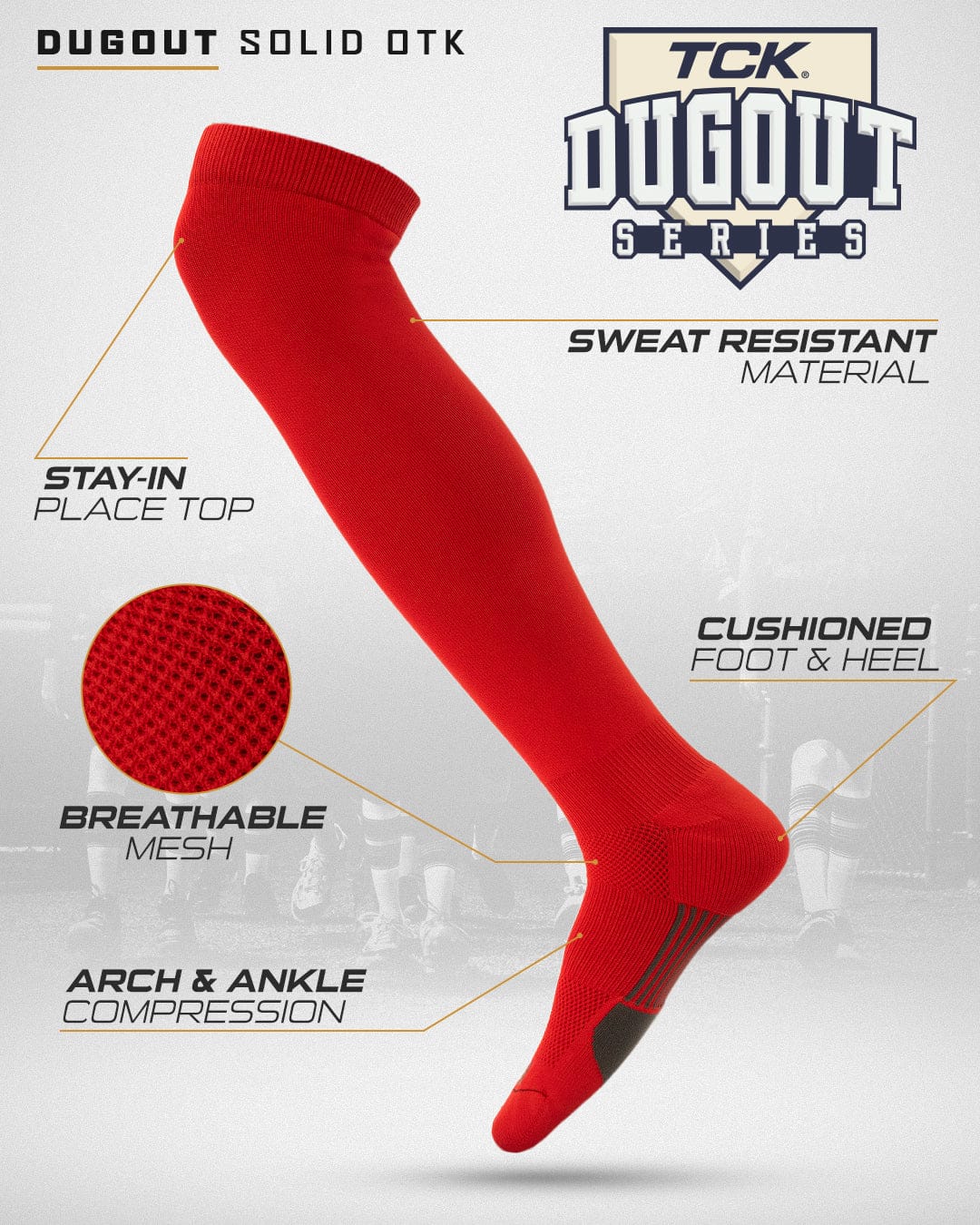 Dugout Over the Knee Baseball Socks | Elite Athletic Sock - Image 43
