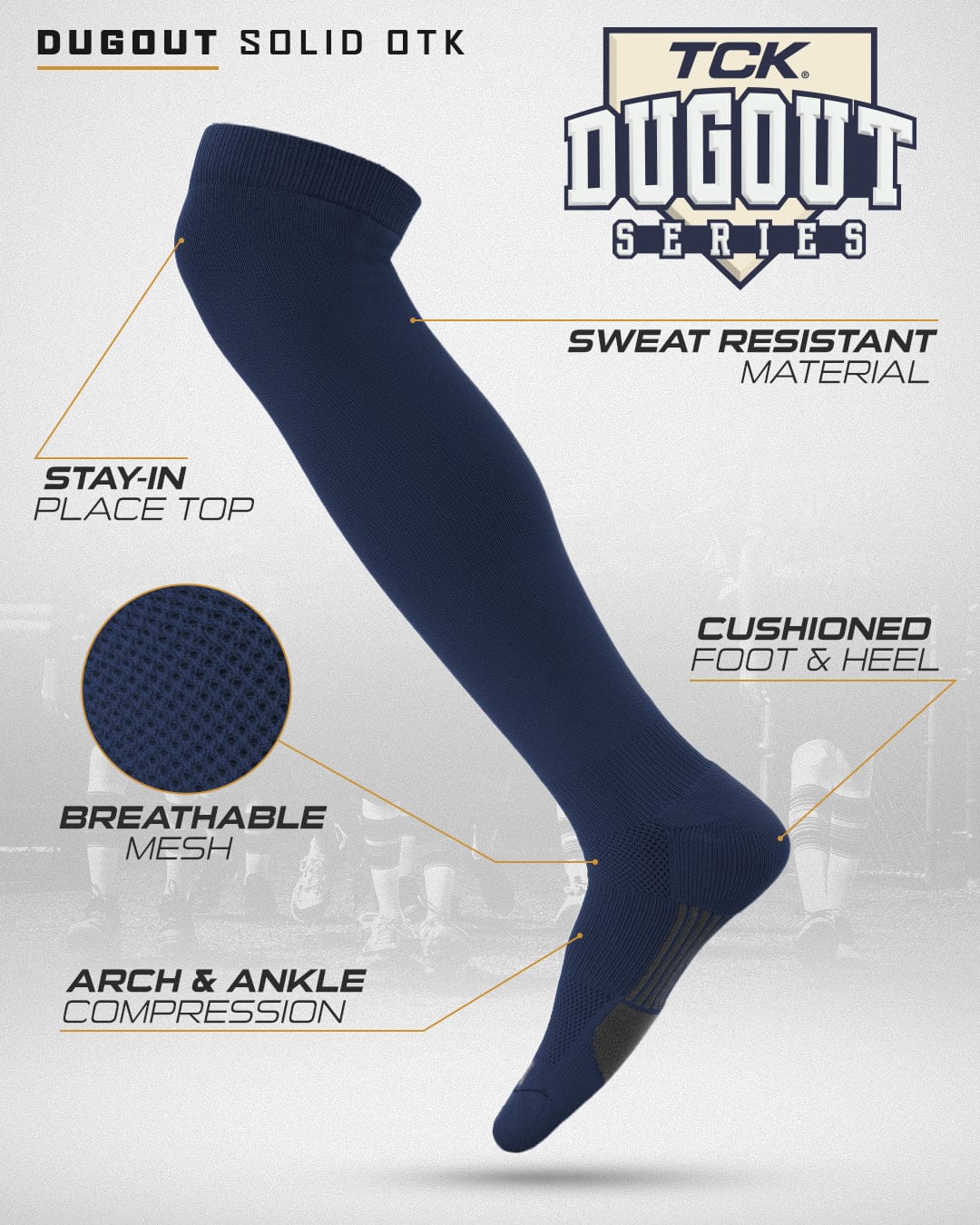 Dugout Over the Knee Baseball Socks | Elite Athletic Sock - Image 49