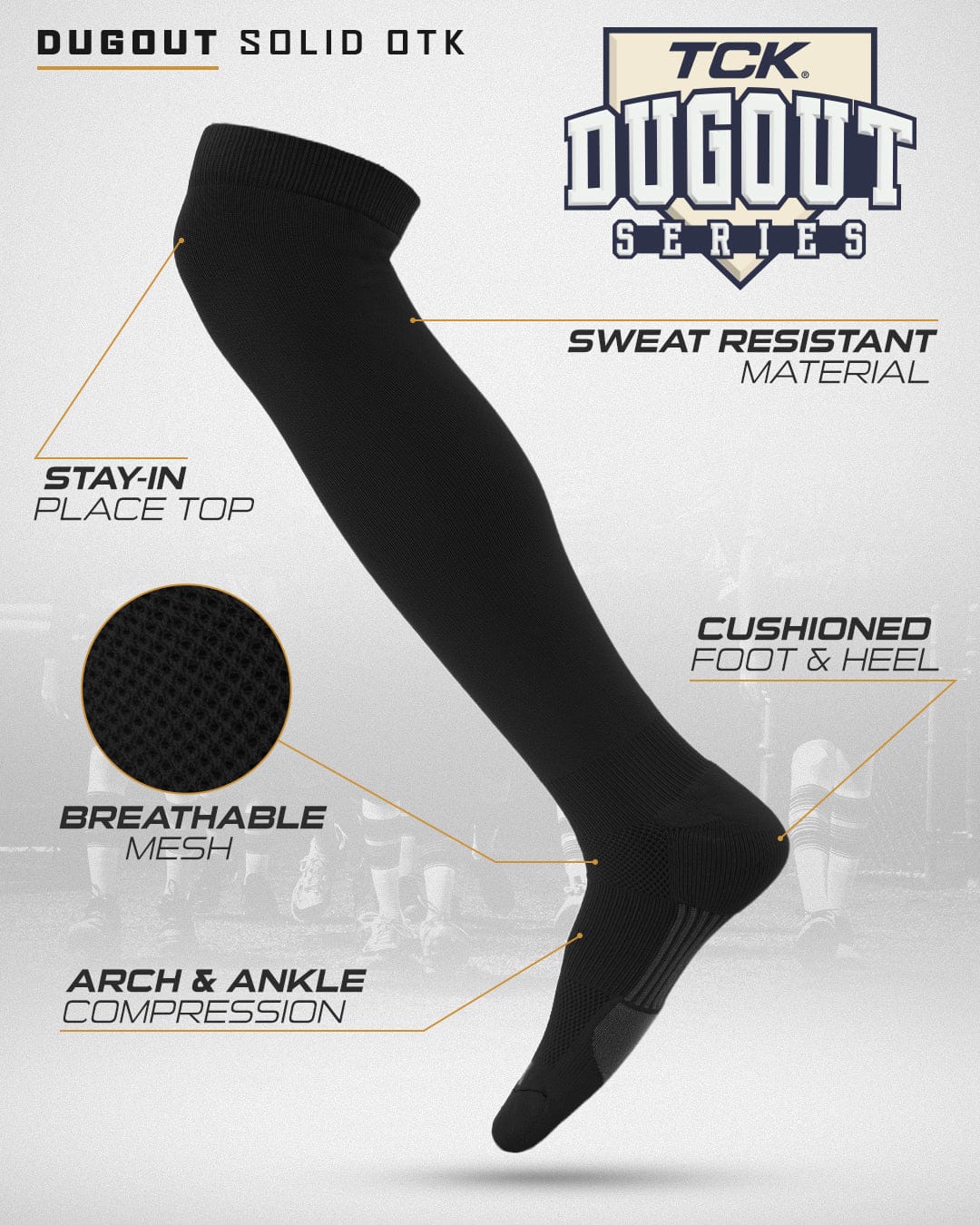 Dugout Over the Knee Baseball Socks | Elite Athletic Sock - Image 55