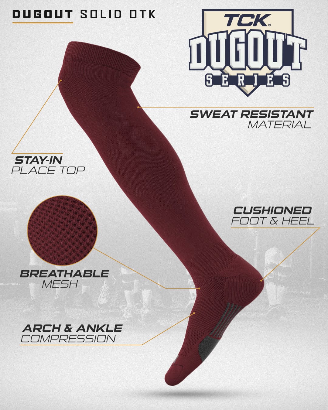 Dugout Over the Knee Baseball Socks | Elite Athletic Sock - Image 58