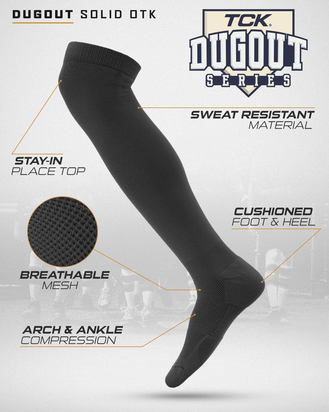 Dugout Over the Knee Baseball Socks | Elite Athletic Sock - Image 61