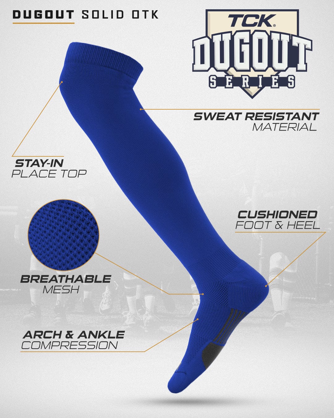 Dugout Over the Knee Baseball Socks | Elite Athletic Sock - Image 8