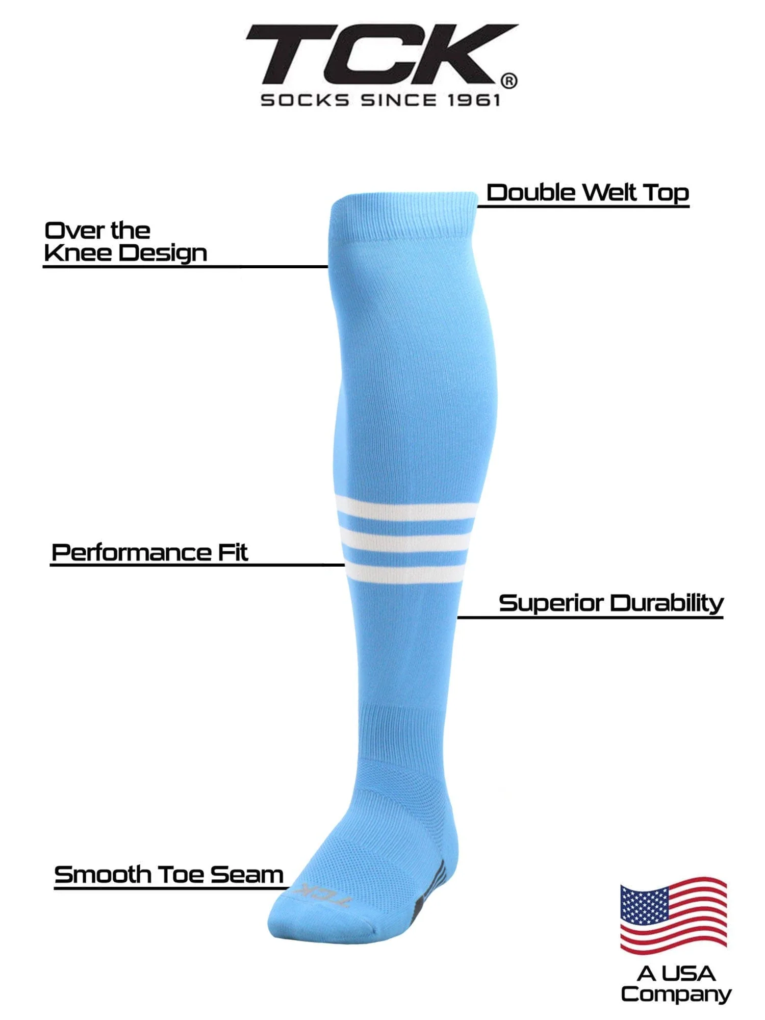 Dugout Striped Over the Knee Baseball Socks Pattern B - Image 3
