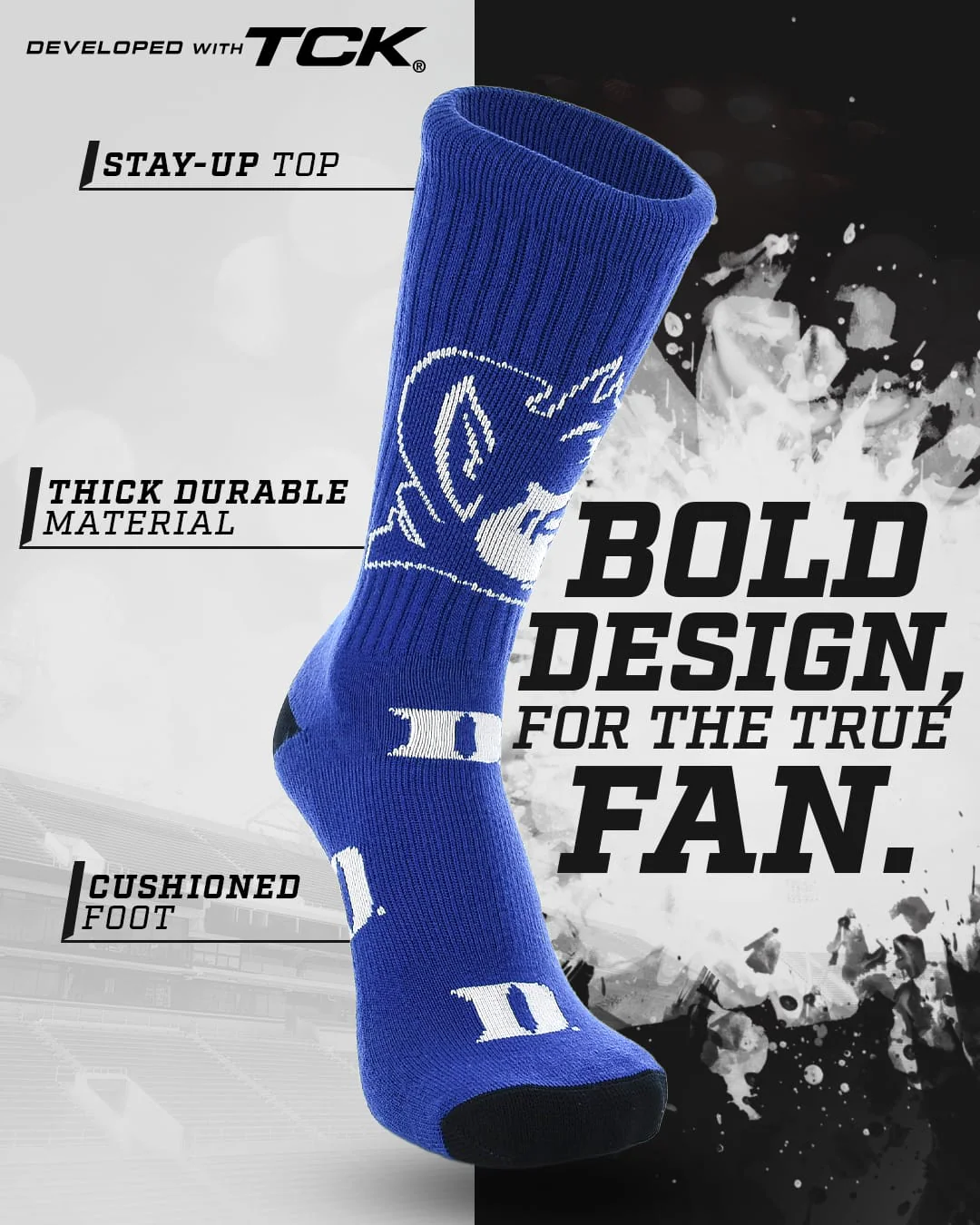 Duke Blue Devils Mayhem Crew Socks - Image 2