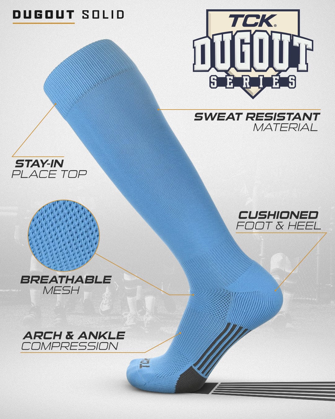Elite Performance Baseball Socks Dugout Solid Team Colors - Image 6