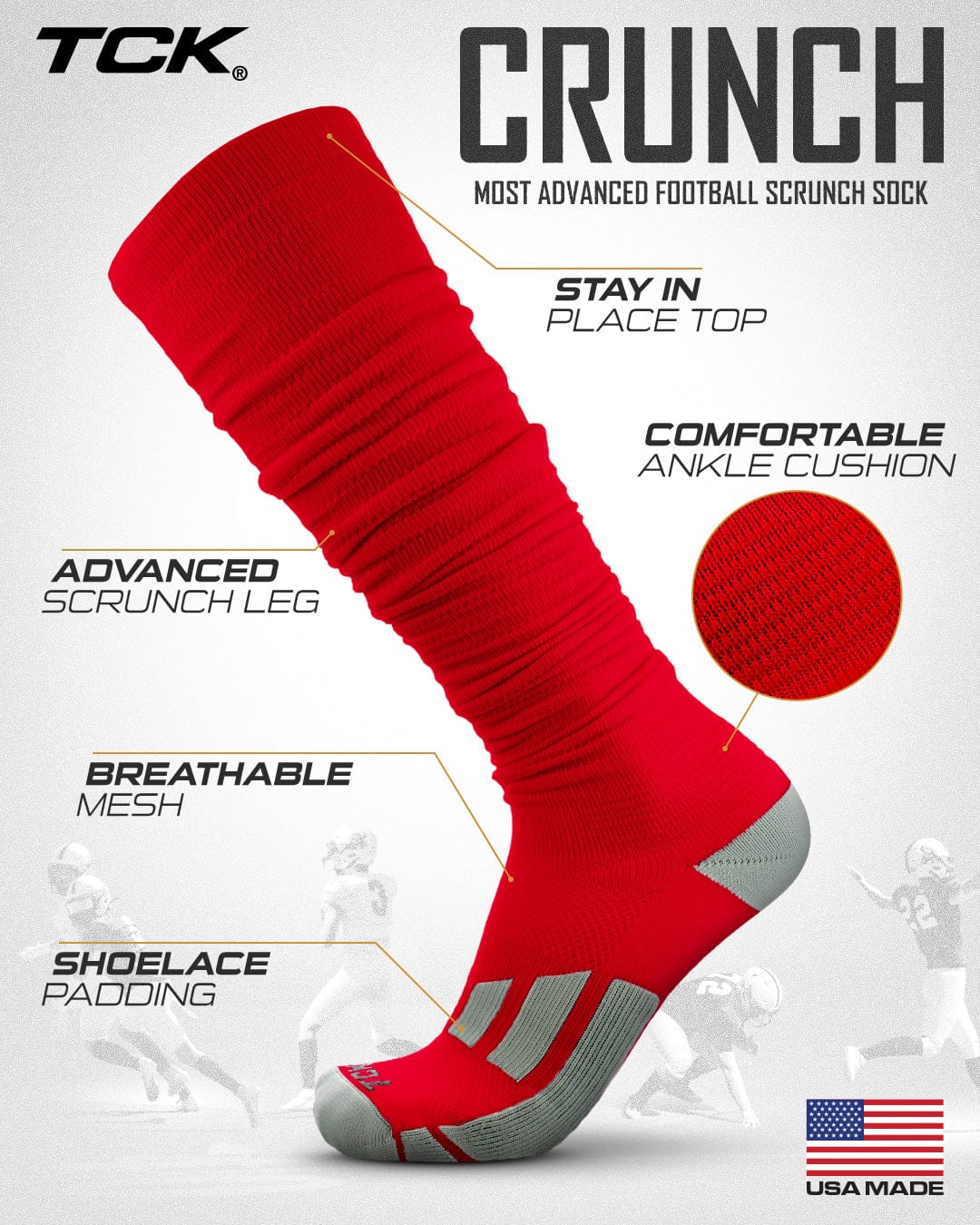 Football Scrunch Socks For Men and Boys - Image 11