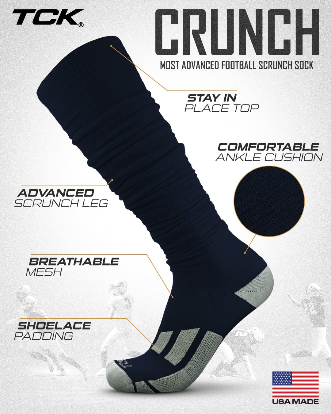 Football Scrunch Socks For Men and Boys - Image 15