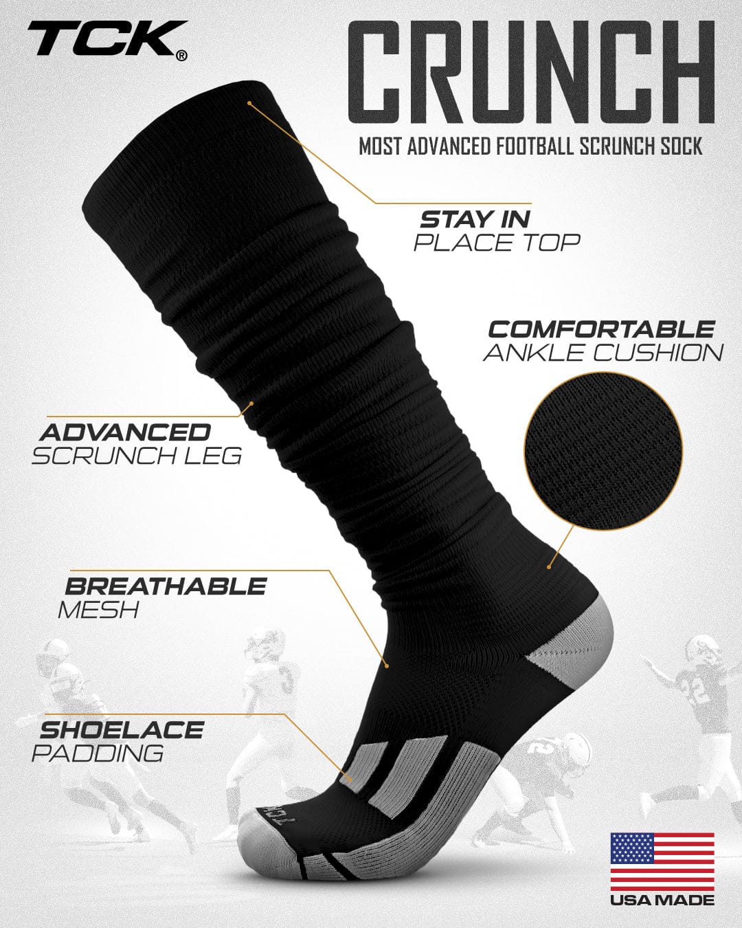 Football Scrunch Socks For Men and Boys - Image 17