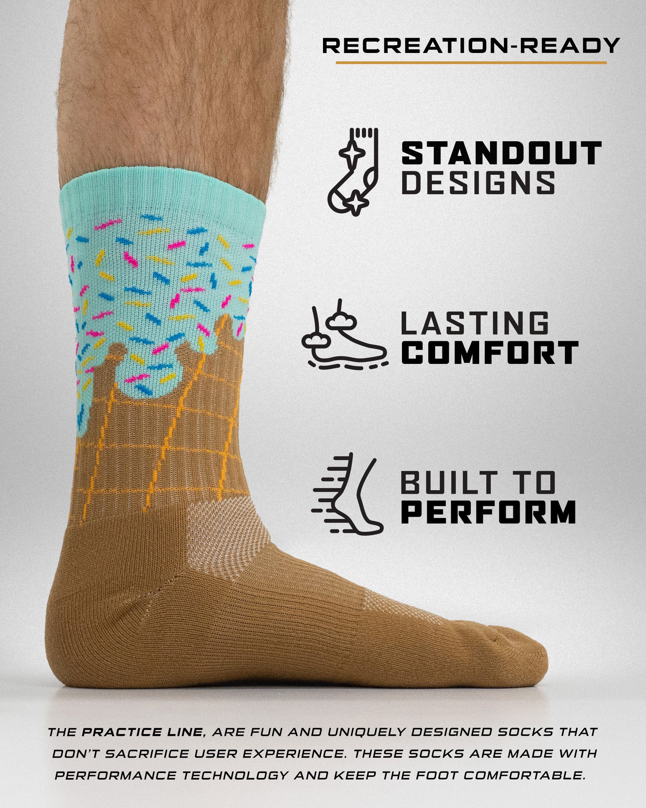 Icy Mint Freeze Ice Cream Cone Crew Socks - Image 4