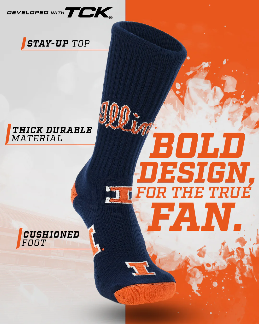 Illinois Fighting Illini Mayhem Crew Socks - Image 2