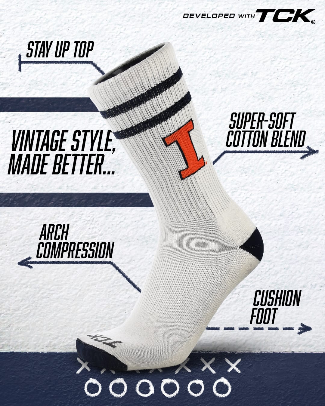 Illinois Fighting Illini Socks NCAA Socks For Men and Womens Soft Cotton Sock - Image 2