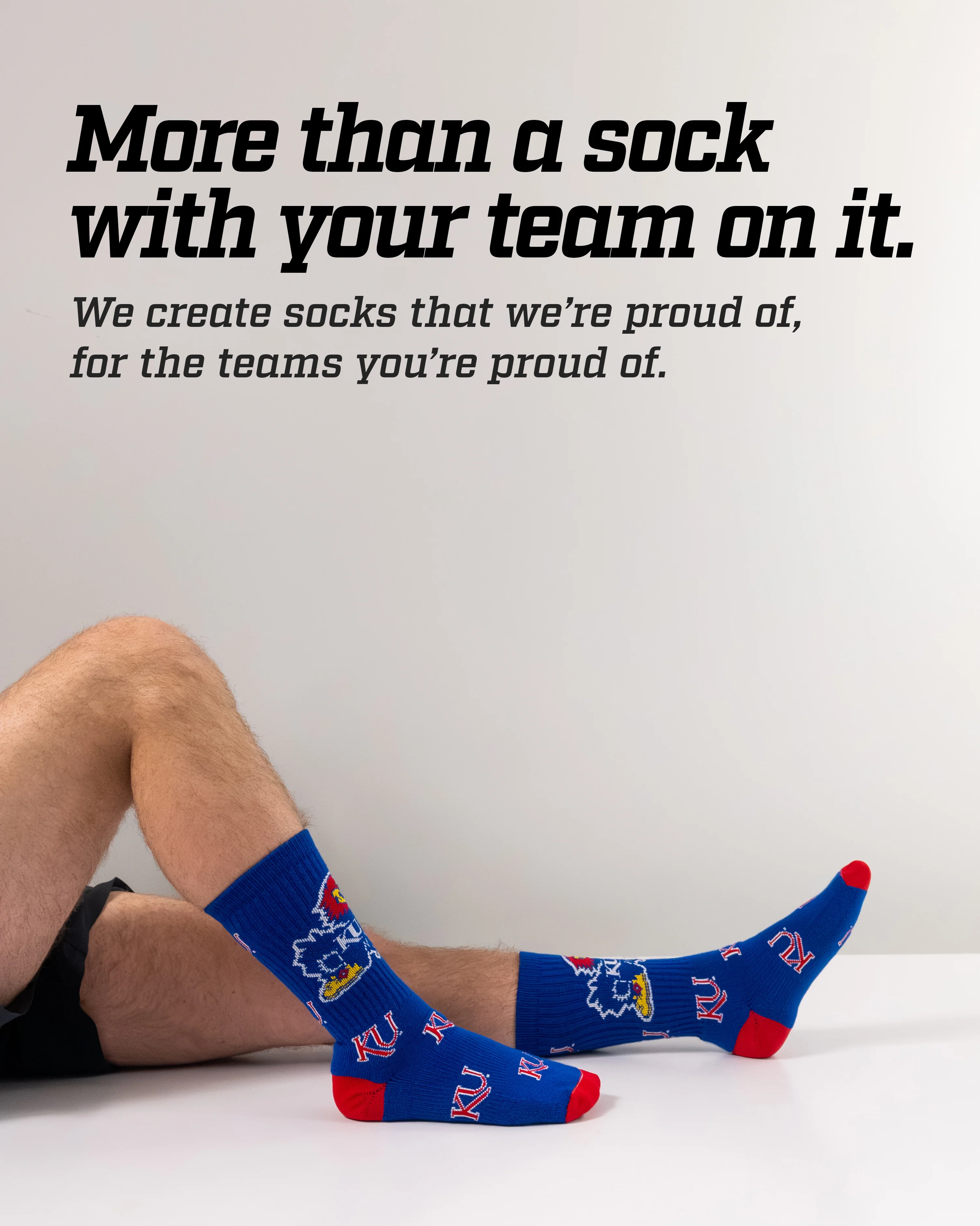 Kansas Jayhawks Mayhem Crew Socks - Image 3