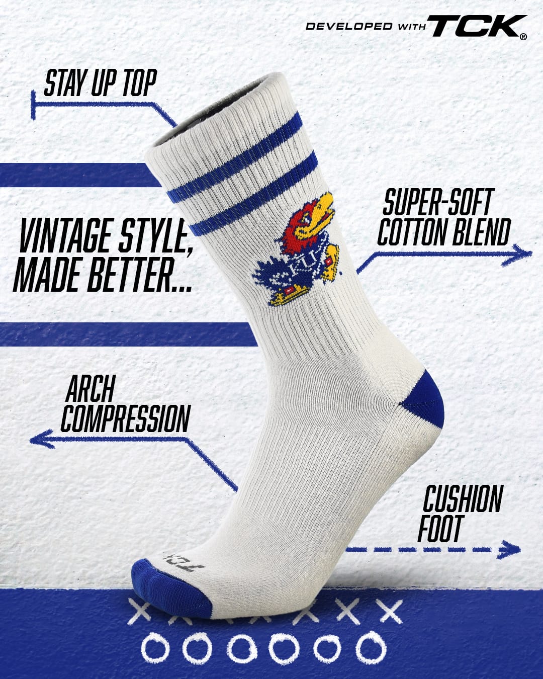 Kansas Jayhawks Socks NCAA Socks For Men and Womens Soft Cotton Sock - Image 2