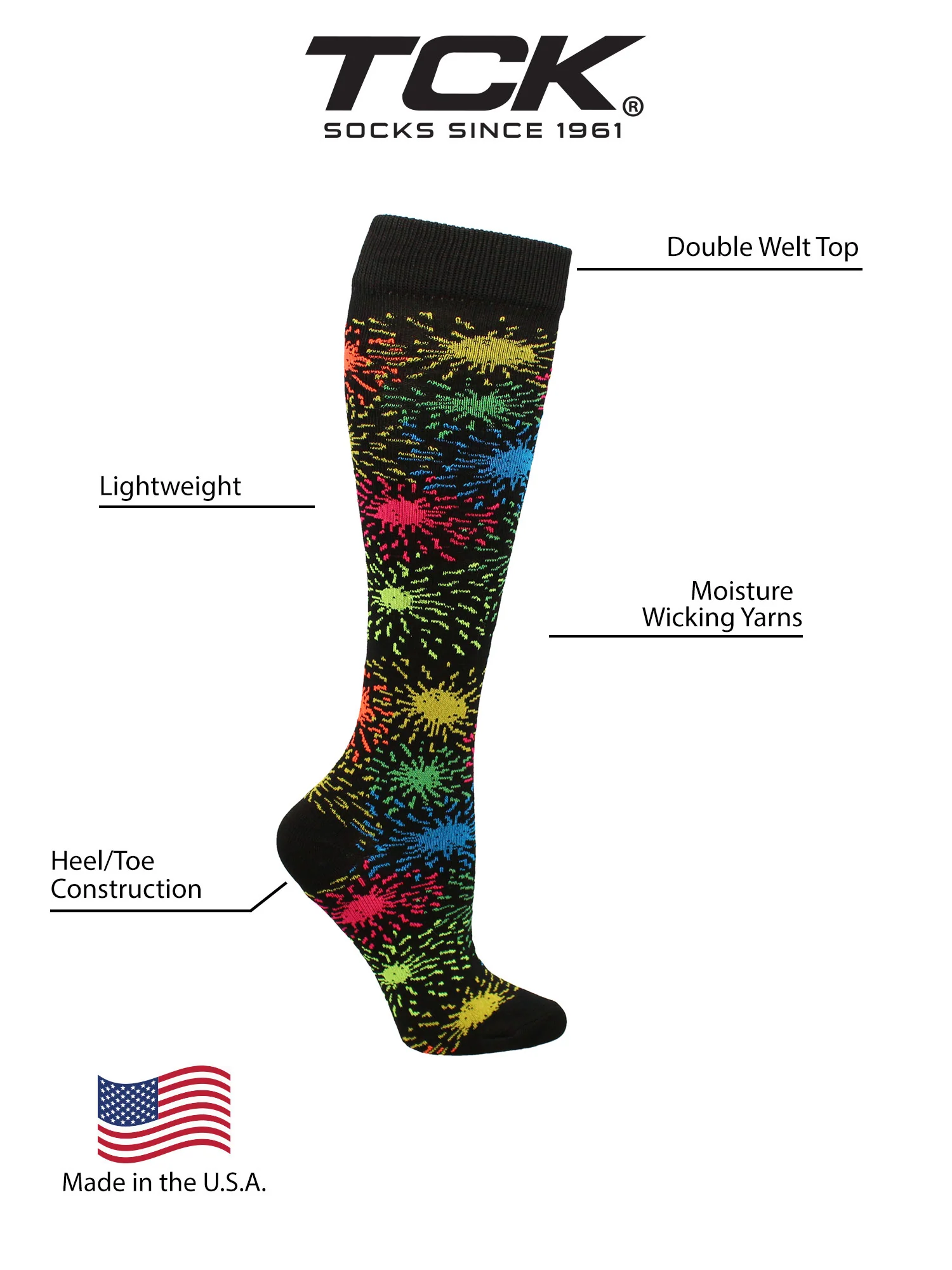 Krazisox Fireworks Over the Calf Socks - Image 3
