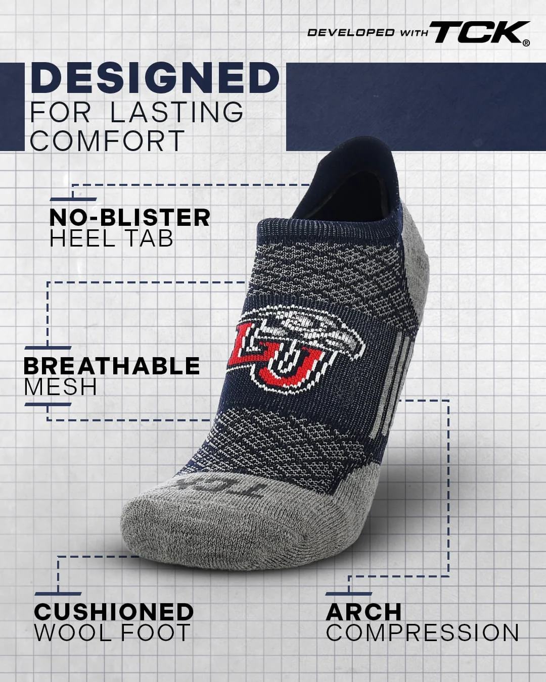 Liberty Flames No Show Tour Socks - Image 2