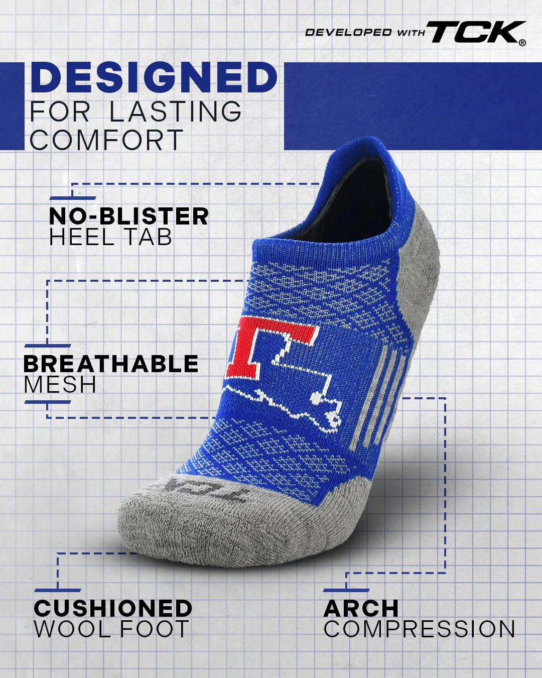 Louisana Tech Bulldogs No Show Tour Socks - Image 2