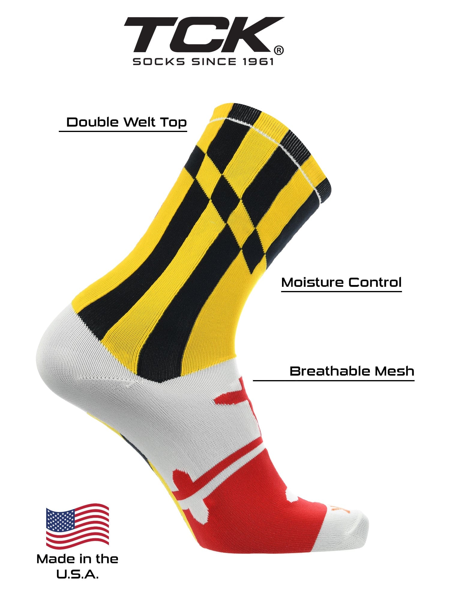 Maryland Flag Socks Crew Length - Image 3