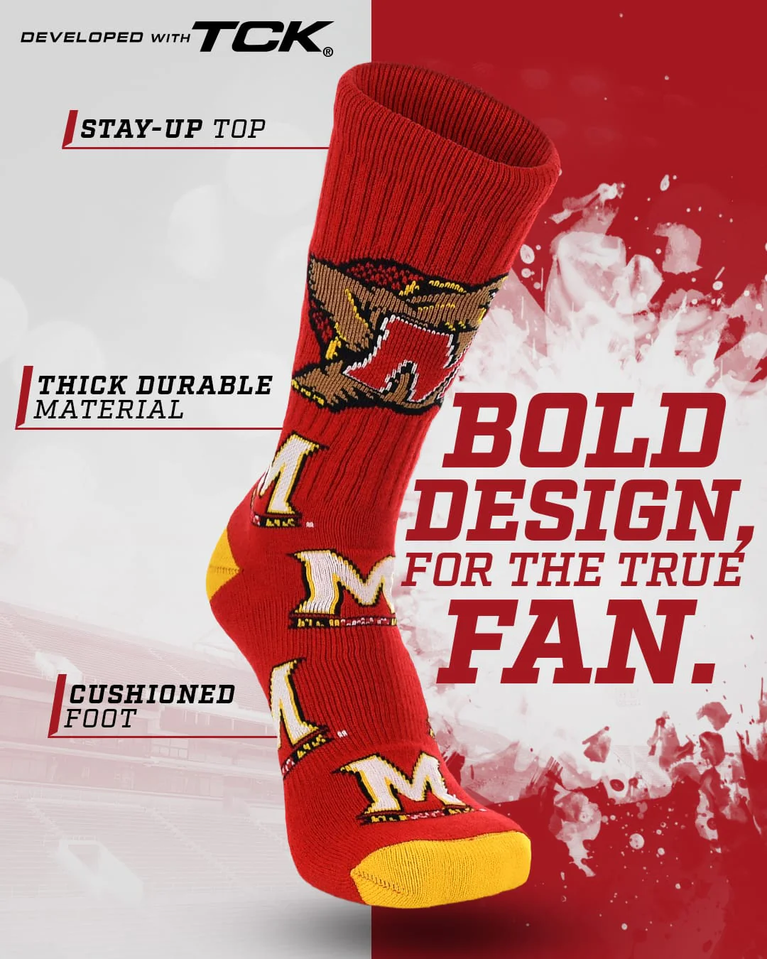 Maryland Terrapins Mayhem Crew Socks - Image 2