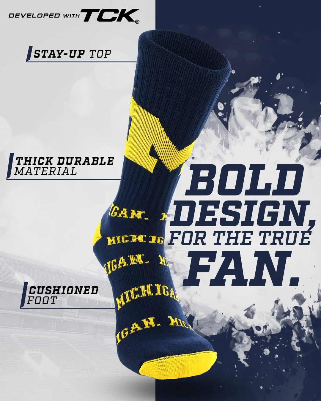 Michigan Wolverines Mayhem Crew Socks - Image 2