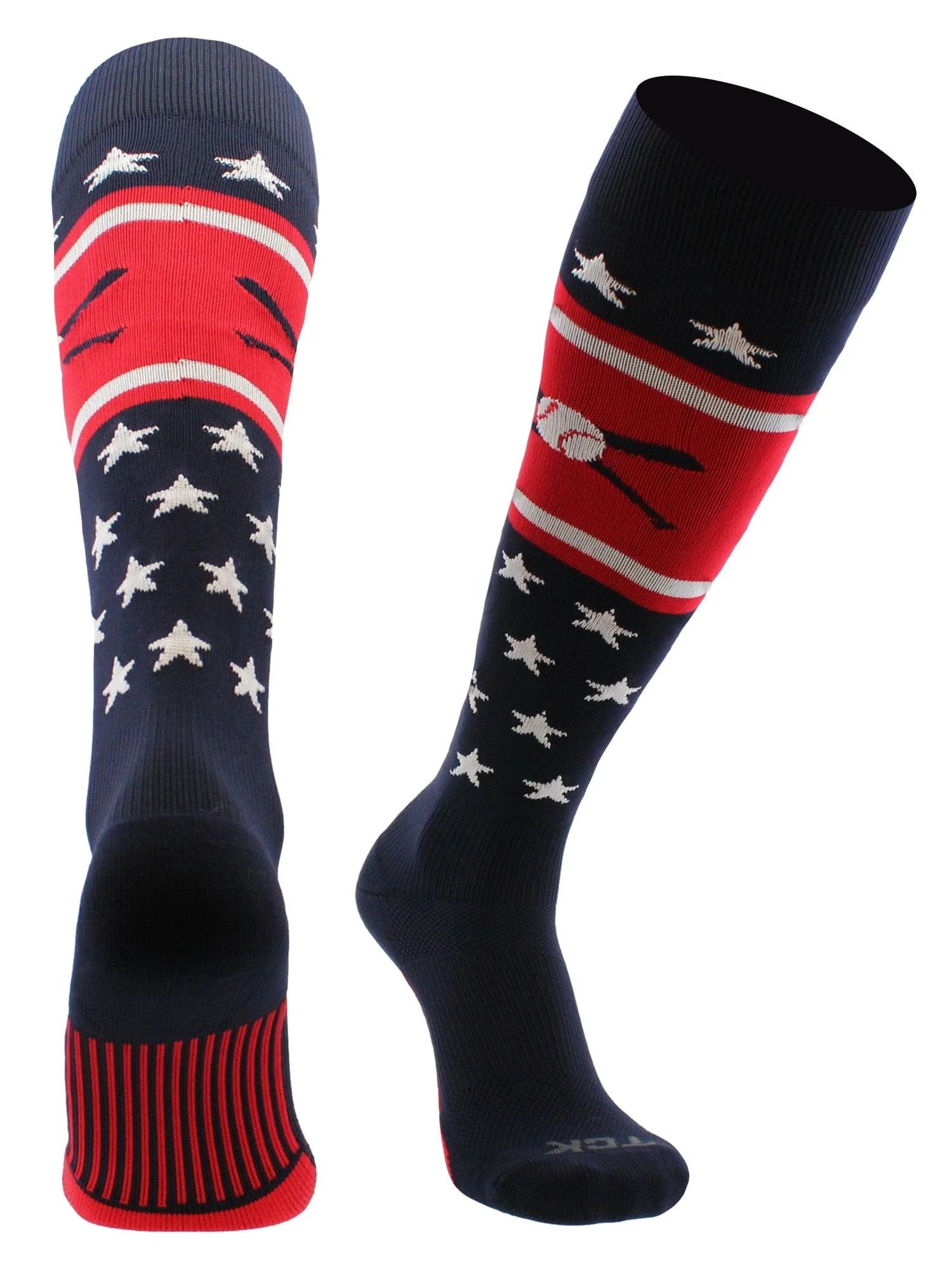 Patriotic USA Baseball Socks with Baseball Bats Logo - Image 6