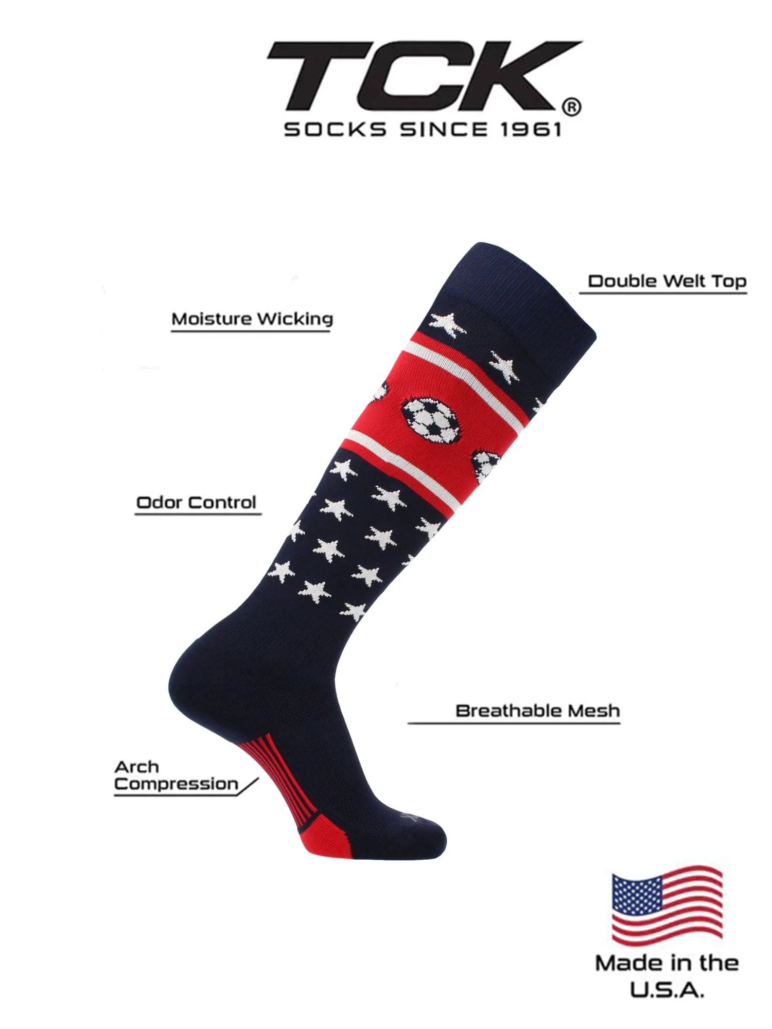 Patriotic USA Soccer Socks - Image 3