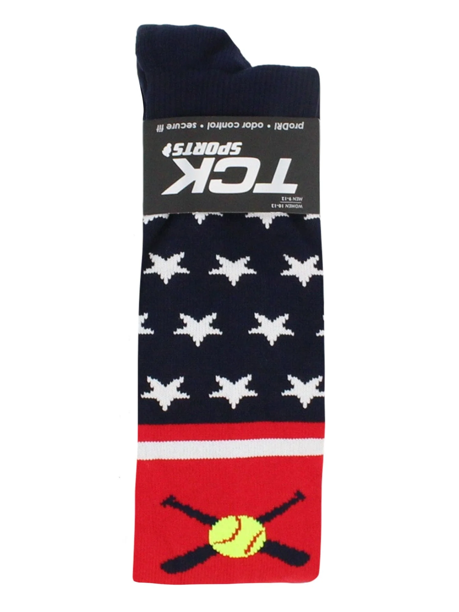 Patriotic USA Softball Socks with Softball Bats Logo - Image 5