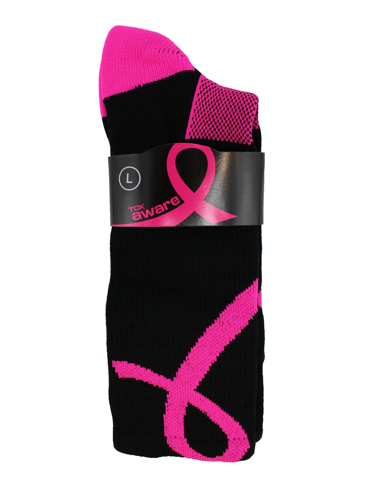 Pink Ribbon Awareness Socks Crew Length - Image 3