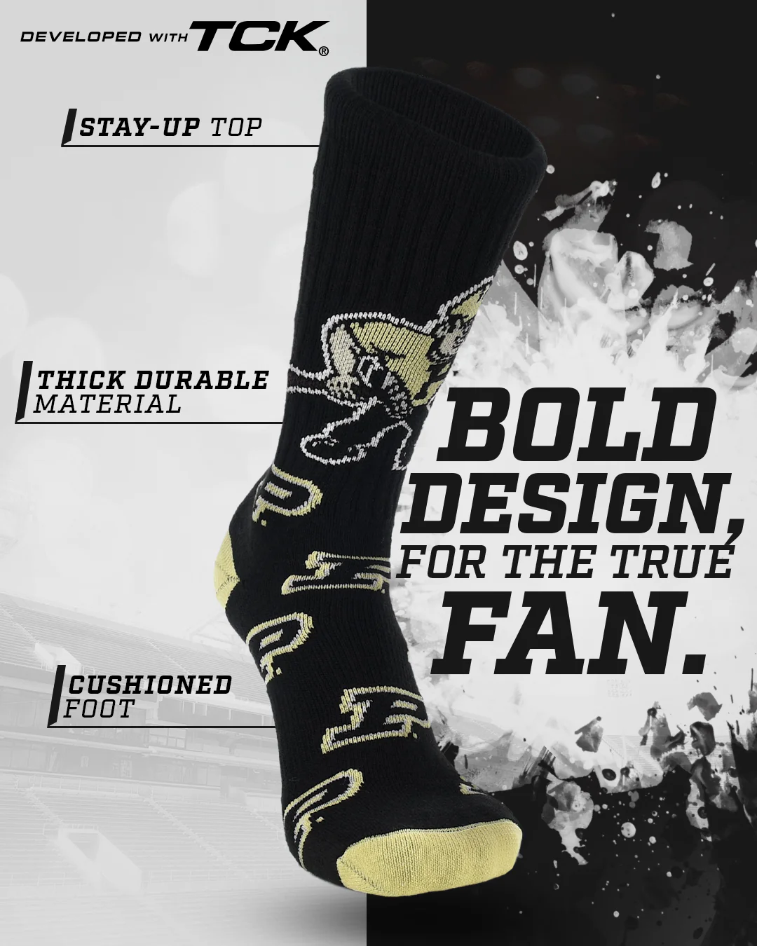 Purdue Boilermakers Mayhem Crew Socks - Image 2