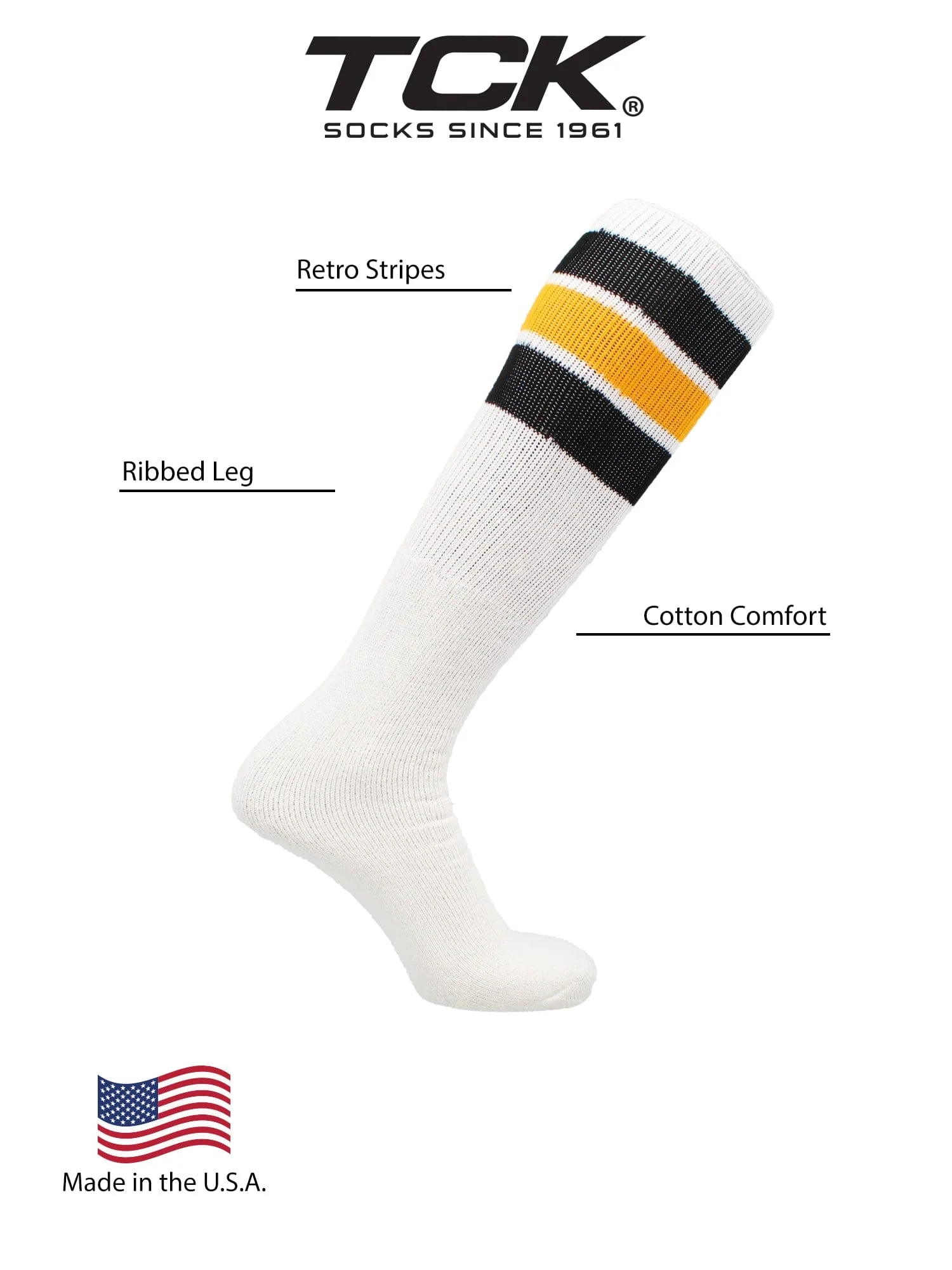 Retro Tube Socks 3 Stripes Over the Calf - Image 4