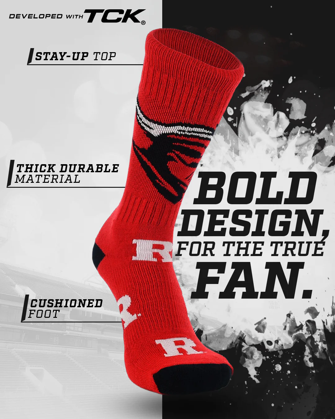 Rutgers Scarlet Knights Mayhem Crew Socks - Image 2
