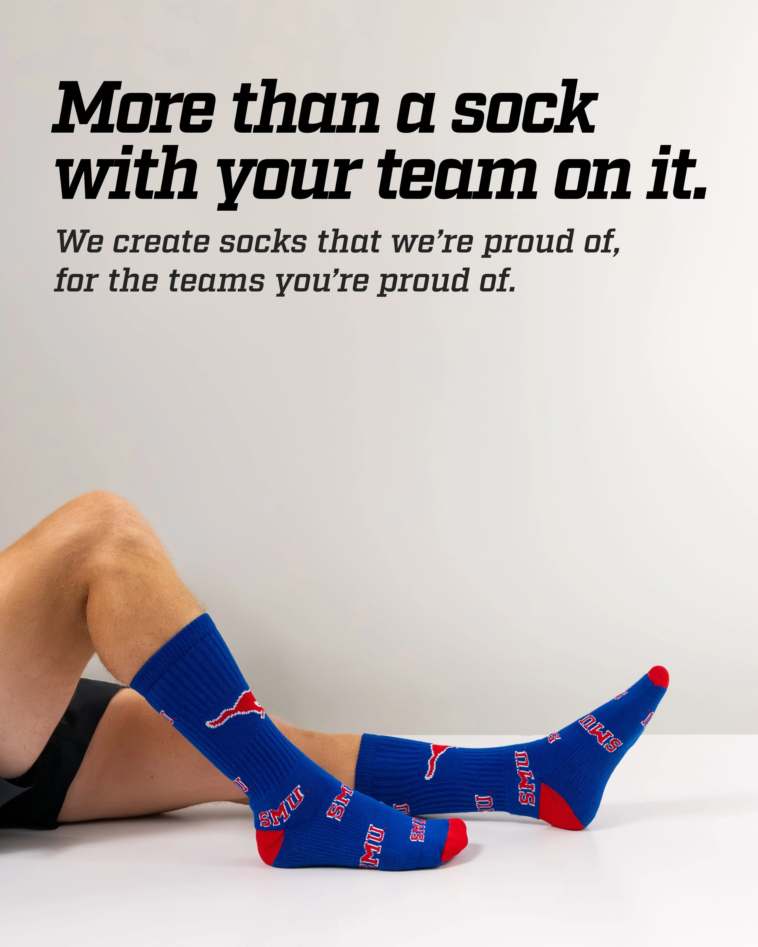 SMU Mustangs Mayhem Crew Socks - Image 3