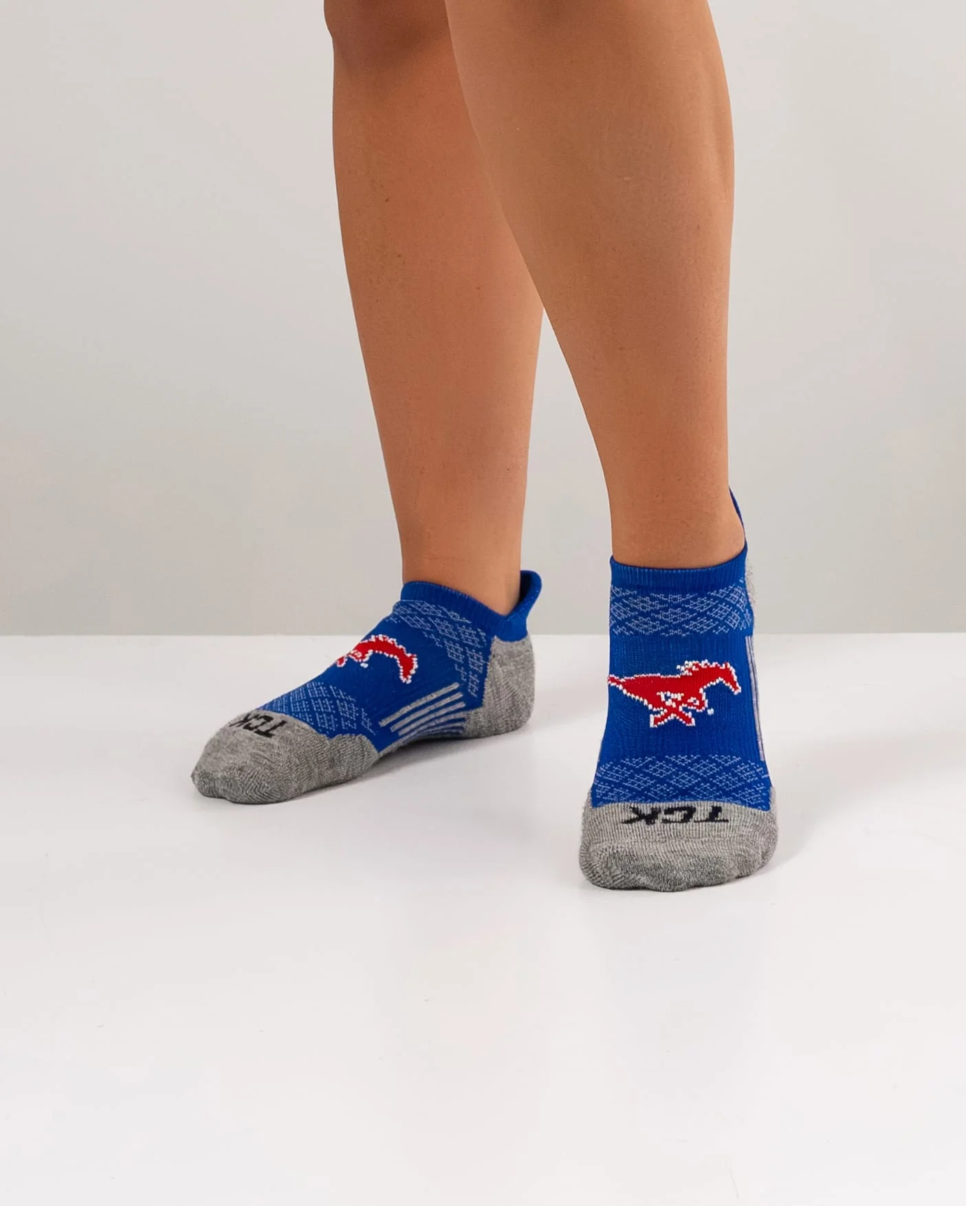 SMU Mustangs No Show Tour Socks - Image 4