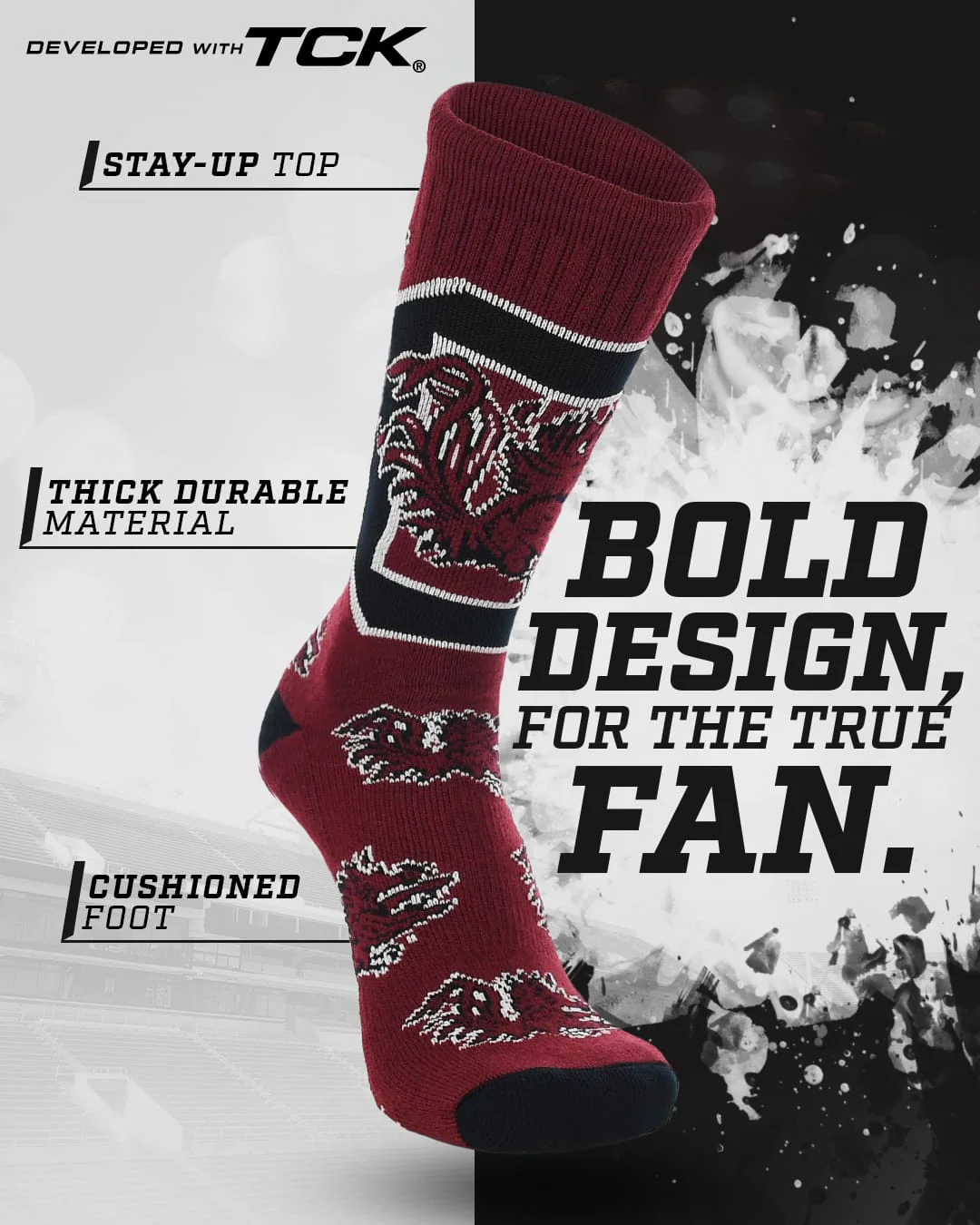 South Carolina Gamecocks Mayhem Crew Socks - Image 2