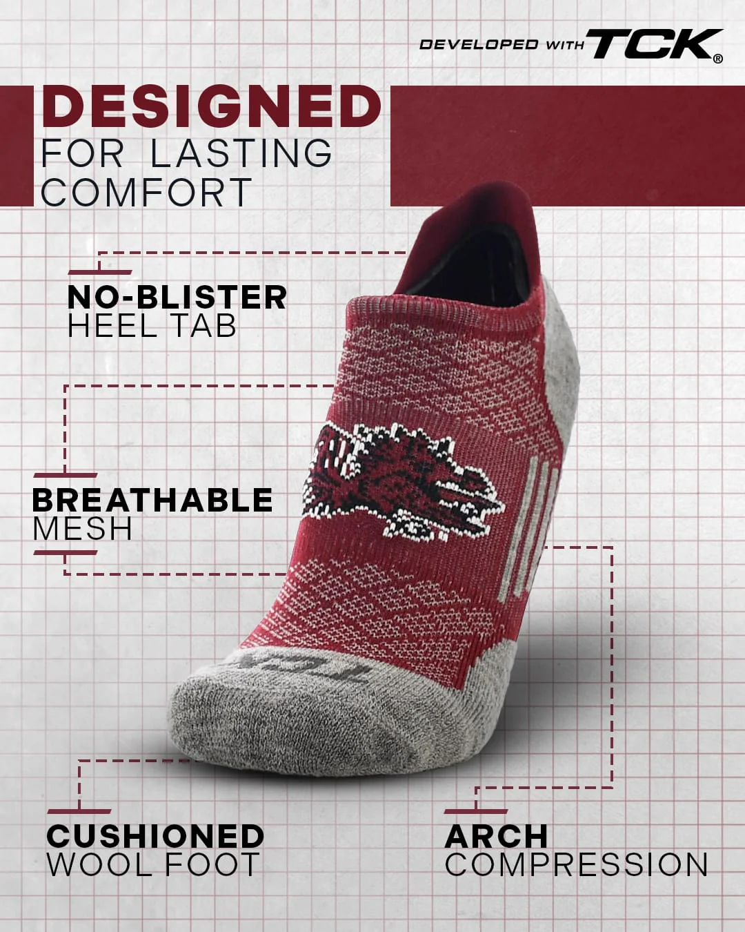 South Carolina Gamecocks No Show Tour Socks - Image 2